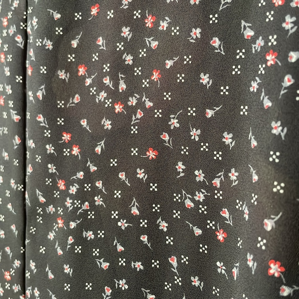Vintage black floral reversible sleeveless maxi chiffon dress - Picture 7 of 8
